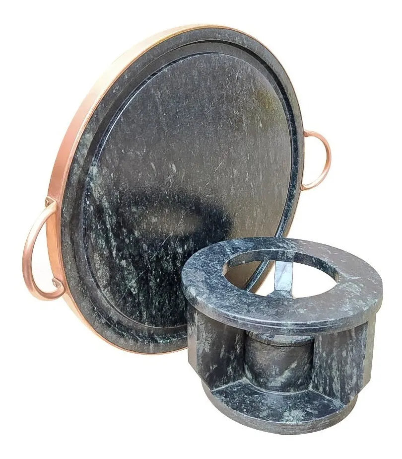 Kit Fondue Céu de Minas – Chapa 32cm + Panelas 500ml e 800ml + 6 Cumbucas + 6 Garfinhos