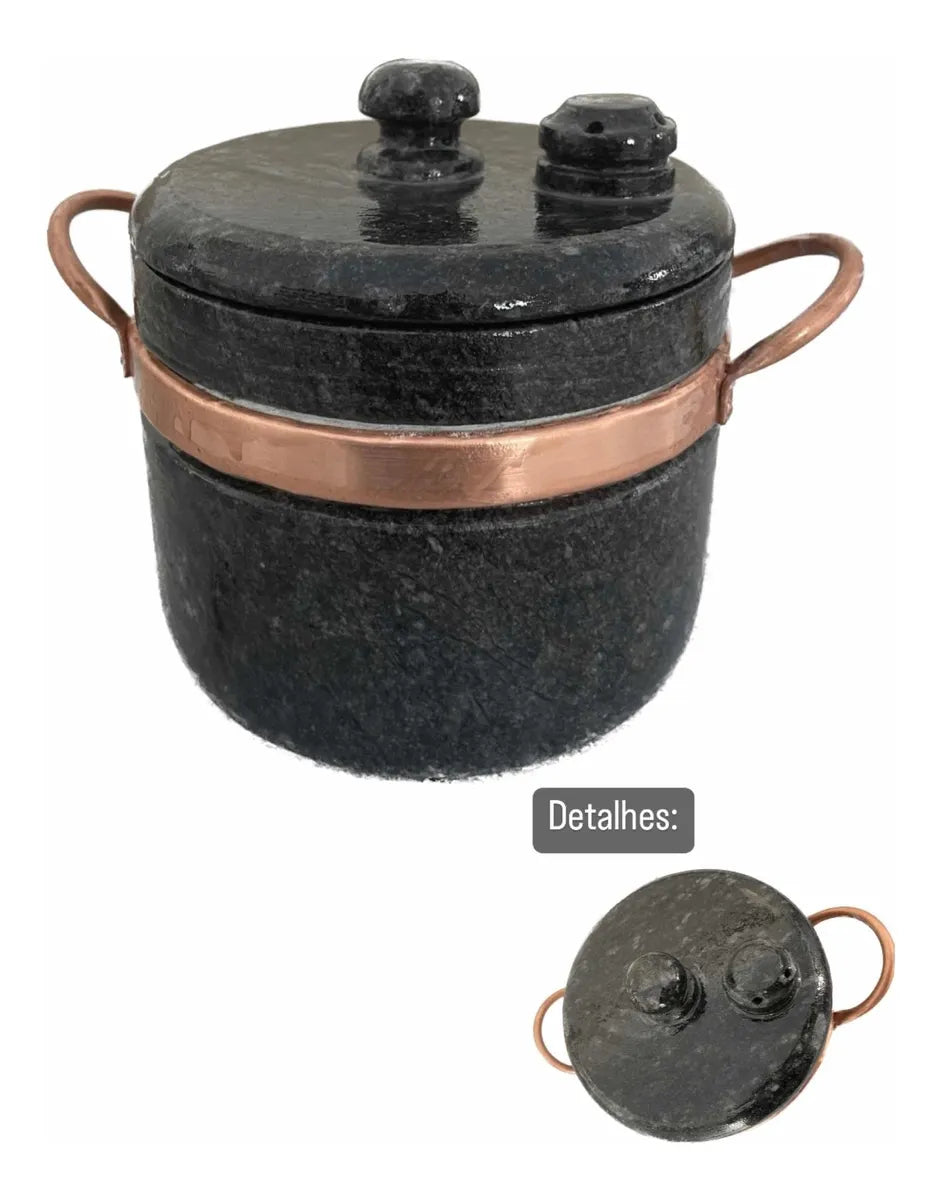 Panela de Pressão Artesanal CÉU DE MINAS – Pedra-Sabão Natural 4 Litros